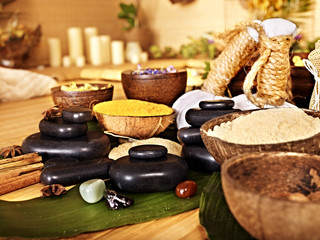 Spa still life with stone.