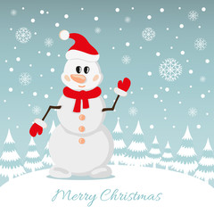 Postcard of Christmas Snowman