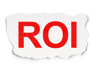 Finance concept: ROI on Paper background