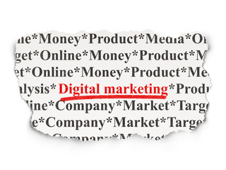 Advertising concept: Digital Marketing on Paper background