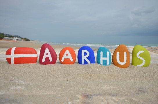 Aarhus, souvenir on colourful stones