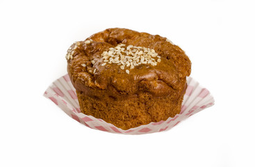 homemade muffin isolated on white