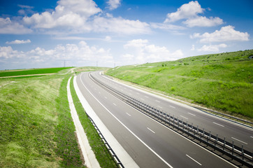 Highway on a sunny  landscape
