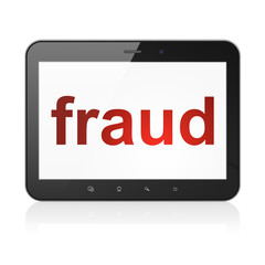 Security concept: Fraud on tablet pc computer