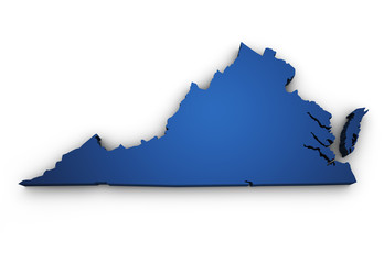 Obraz premium Map Of Virginia 3d Shape