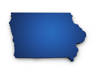 Obraz premium Map Of Iowa 3d Shape