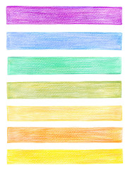 set of color pencil graphic elements