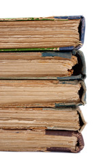 Stack of old antique books