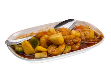 Shrimps with pinneaple