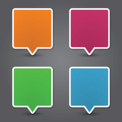 Set of colorful 3d speech bubbles