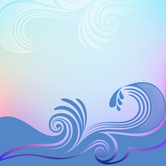 Abstract blue sea wave vector background