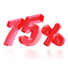 Sales concept: 75% off sign on white