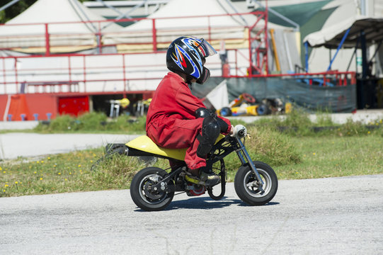 Young driver on minibike