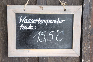 Wassertemperatur heute / Tafel
