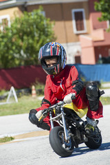 Young driver on minibike
