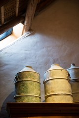 Old petroleum cans at the loft