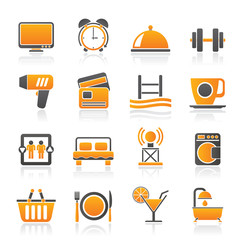 Hotel and Motel facilities icons - vector icon set