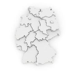 Three-dimensional map of Germany.