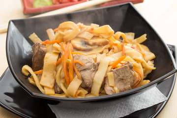 homemade noodles with meat