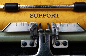 Support text on typewriter