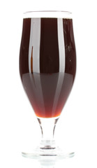 Glass of beer isolated on white