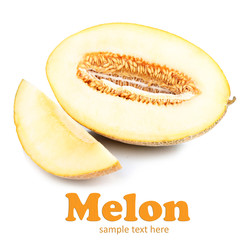 Ripe melon isolated on white