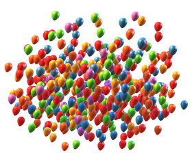 Flying balloons - isolated