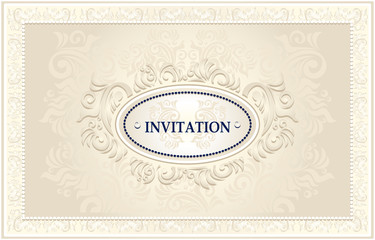 Invitation or Wedding frame with Floral background