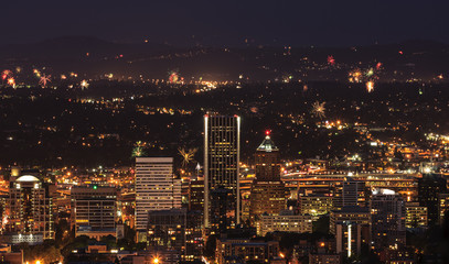 Fototapeta premium Portland Oregon, USA Fireworks.