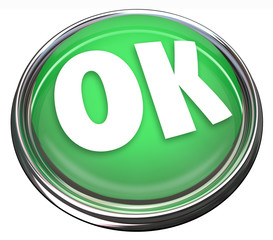 OK Green Round Button Okay Approval Acceptance