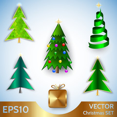Vector set of Christmas Trees