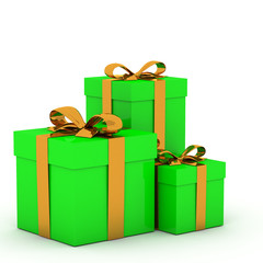 3d Gift box and ribbon