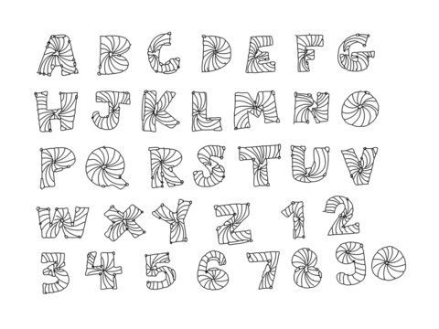 Design of line Font Sketch Hand drawing vector letters