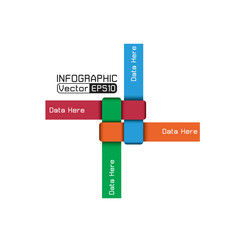 Four direction arrows weaving, template  for business 