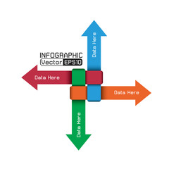 Four direction arrows weaving, template  for business 