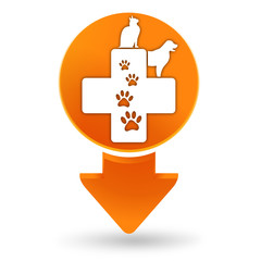 clinique vétérinaire sur signet orange