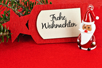 Weihnachtliche Tischkarte mit Weihnachtsgru&szlig;