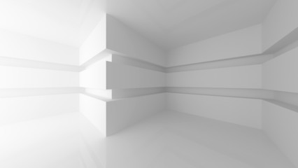 Abstract white empty room interior
