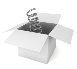 Metal spring come out of the box