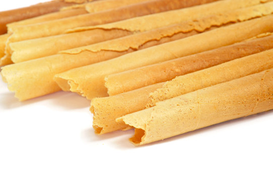 neulas, typical thin biscuit rolls eaten in Christmas in Catalon