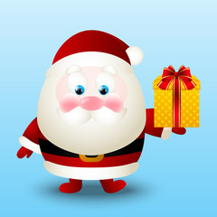 Cute Santa with gift box