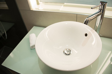 Modern sink in the bathroom