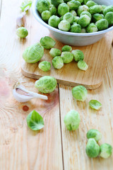 Fresh Brussels sprouts in a bowl