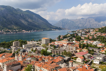 Naklejka na ściany i meble View of bay and town of Kotor