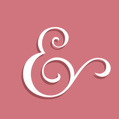 Wedding text decoration ampersand