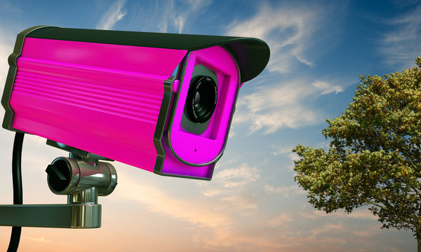 pink security camera