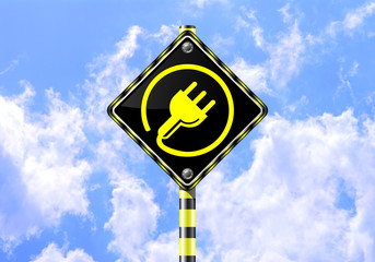 PLUG ROAD SIGN