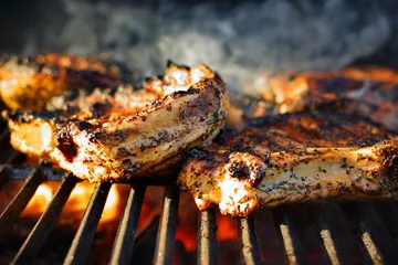 Crédence de cuisine en verre imprimé Grill / Barbecue Meat grilled steak