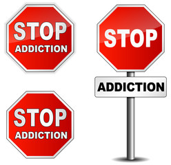 Stop addiction sign
