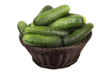 basket with cucumbers